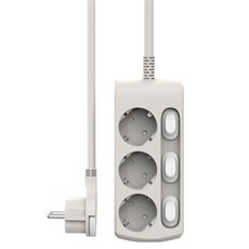 Ganghan Box 16A 獨立開關 扁平延長線 3孔 KH-3S-0, 5m, 1個, 灰色