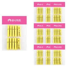 Uniart 1200 木夾 大, 10個, 黃色