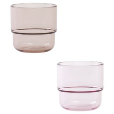 TACKAON 幼兒用Ecozen透明杯 2入組, 1套, 粉紅色 + 棕色