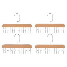 오템 다용도 고리형 옷걸이, 원목색, 4개