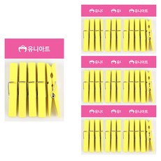 Uniart 1200 木製夾 特大, 10個, 黃色