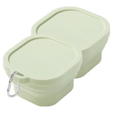 Mindea 食品級矽膠摺疊碗 400ml, 2個, 綠色