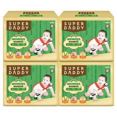 SUPER DADDY Nature Mild竹纖維黏貼型尿布 男女通用, 大型(L), 128張