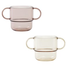 TACKAON Ecozen 幼兒雙耳透明杯, 黃色, 棕色, 2個, 200ml