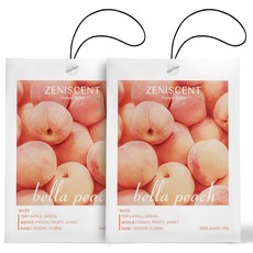 제니센트 무드 퍼퓸 사쉐 옷장방향제 본품, 40g, 2개, 벨라피치