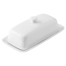 MIKASA Chalk 長方白瓷奶油盤 附蓋, 1套, 白色