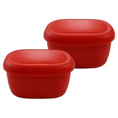 SiliPot 韓國製造 矽膠密封容器 紅色 小 103 x 80 x 50 mm, 2個, 180ml
