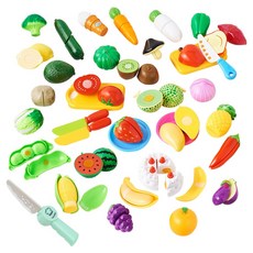PLAYMAX 蔬菜水果切切樂38件組 + Melody切切樂組合, 薄荷(Melody切切樂), 38件組(家家酒蔬菜水果切切樂), 1套