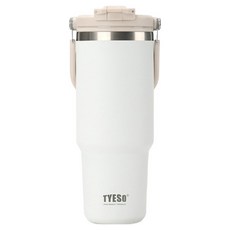 TYESO 泰碩 提手保溫杯 33#C款, 雪峰白, 900ml, 1個