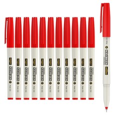 펜맥스 네임펜 가는심 307 EX-F, 적색, 12개