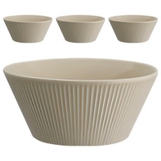 MAISON OBJET Royal Vale 直紋泡麵碗 4件組, 貝殼米色, 1套