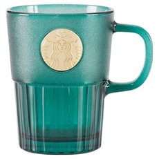 STARBUCKS 星巴克 女神銘牌玻璃杯 400ml 11128255, 1個, 墨綠色