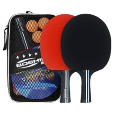 보시카 탁구 라켓 2p + 탁구공 3p + 가방, 1세트, BSK-6