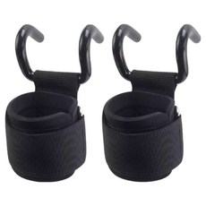온트리 풀업 미끄럼방지 후크 스트랩, 블랙, 2개