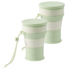 Mindea 食品級矽膠折疊杯 350ml, 綠色, 2個