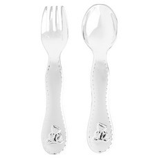 Christofle 兒童用查理熊餐具組 13 x 2 cm, 銀色, 1套, 湯匙 + 叉子