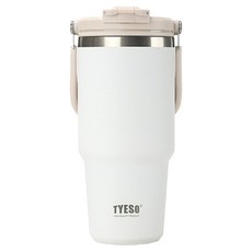 TYESO 泰碩 提手保溫杯 33#C款, 雪峰白, 1050ml, 1個