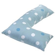 Fuddo 福朵 L型多功能擺位枕 FD-S-016, 花樣點點 藍綠色