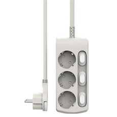 Ganghan Box 16A 獨立開關 扁平延長線 3孔 KH-3S-0, 50cm, 1個, 灰色