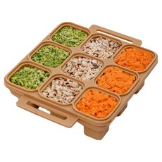 LitenKulor 嬰兒副食品矽膠分裝盒 9格, 1個, 60ml, 巧克力棕