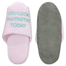 Golden Bay 韓式刺繡天鵝絨情侶家居拖鞋, 1個, 粉紅色