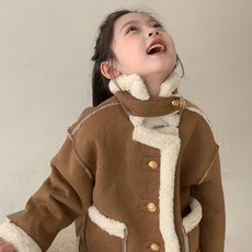 Miso Papa 兒童蓬鬆柔軟仿羊羔絨外套