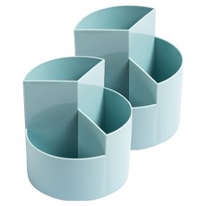 굿썸 깔끔한 360°회전 필기구 정리함 11.5 x 11.5 x 12.5 cm 130g, 푸른색, 2개