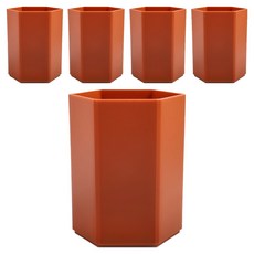 굿썸 합리적인 필기구 육각 정리함 7 x 7 x 10 cm, 벽돌색, 5개