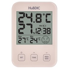 휴비딕 디지털 시계 온습도계 아이콘 HT-7 베이지, 1개, 옵션선택