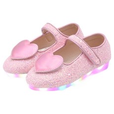 키펀트 여아용 LED 샤이닝 하트 메리제인 A-15
