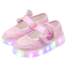 키펀트 여아용 러브윙 엔젤 스파클 LED 슬립온 D-14