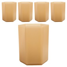 굿썸 합리적인 필기구 육각 정리함 7 x 7 x 10 cm, 카키, 5개