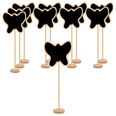 홈앤더 미니 칠판 메시지 보드 장식 + 받침대 10p 세트 나비, 나무