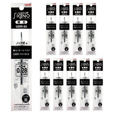 Uni 三菱 SigNo Uni 按壓式 0.28mm 替芯, 黑色, 10個