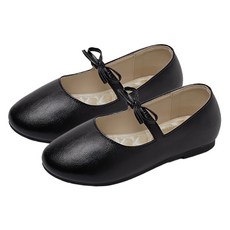 CHAAKAN 女童款Niette蝴蝶結鬆緊帶皮革瑪莉珍平底鞋 PMLTR3h537