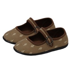 CHAAKAN 女童用Fiance花朵瑪莉珍魔鬼氈平底鞋 PMFBR3h543