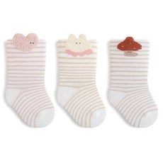 新生兒用蓬鬆柔軟襪子3件組