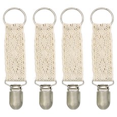 MONACO OLIVE 鱷魚齒蕾絲環形夾, 自然色, 4個