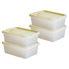 LIVING SOOP 方形生活收納箱, 奶油色, 4個