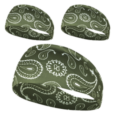 Cashrich 男士運動佩斯利圖案登山健身戶外跑步專用髮帶, 3個, 款式 2