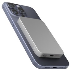 굿밸류 20w 맥세이프 초경량 슬림 무선 고속 충전 보조배터리 5000mAh C타입, 실버, GV-MAG-08
