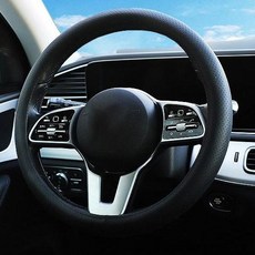 Deal On 透氣通風 小型車 大型卡車 巴士用 打孔方向盤套, 黑色