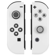 SPACE SHIELD 任天堂 Switch OLED Joy-Con 相容 ABXY 方向按鍵 搖桿帽 矽膠換色套組, 1個, 單一商品, 灰色 + 淺灰色