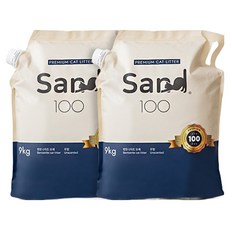 sand100 優質膨潤土貓砂, 2包, 9kg, 無香