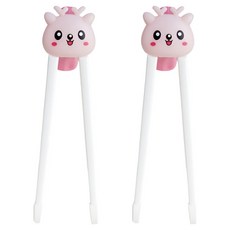 빅벅 아동용 교정 젓가락, 핑크, 2개