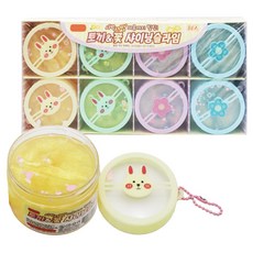 agaplus 閃亮兔子與花朵史萊姆 180g x 2款 x 4入 組, 1套, 混合色