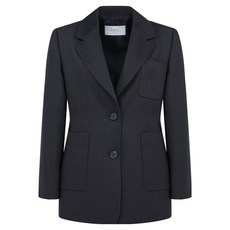 LINE ADDITION 女款Cla字母鈕扣修身夾克