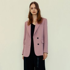 LINE ADDITION 女款斜紋剪裁羊毛夾克