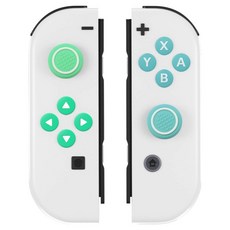 스페이스쉴드 닌텐도 스위치 OLED 조이콘 호환 ABXY 방향 버튼 스틱 캡 실리콘 컬러 톤 체인지 키트, 민트 + 라이트스카이, 1개
