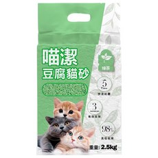 Meow jeh 喵潔 豆腐貓砂, 綠茶, 2.5kg, 1包